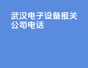 武汉电子设备报关公司电话