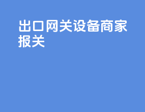 出口网关设备商家报关