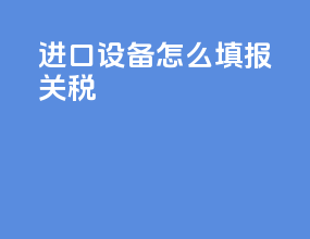 进口设备怎么填报关税