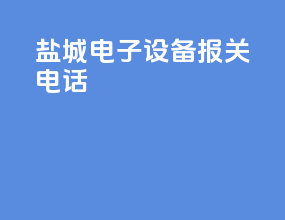 盐城电子设备报关电话