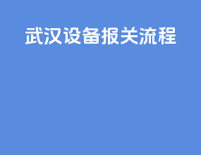 武汉设备报关流程