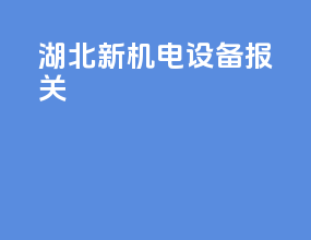 湖北新机电设备报关