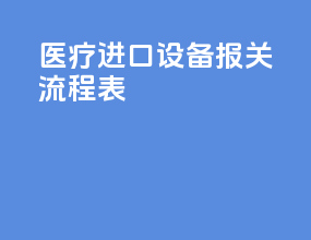医疗进口设备报关流程表