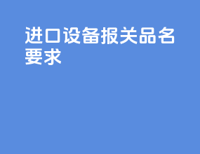 进口设备报关品名要求