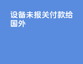 设备未报关付款给国外