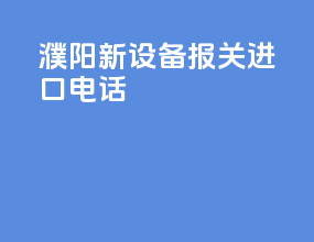 濮阳新设备报关进口电话
