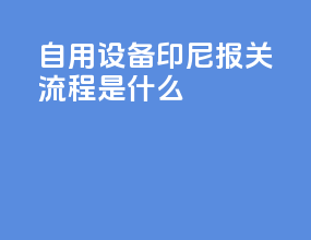 自用设备印尼报关流程是什么