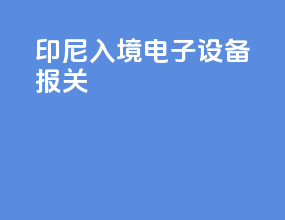 印尼入境电子设备报关