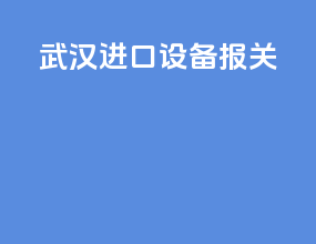 武汉进口设备报关