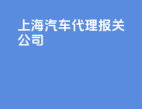 上海汽车代理报关公司