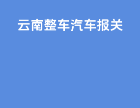 云南整车汽车报关