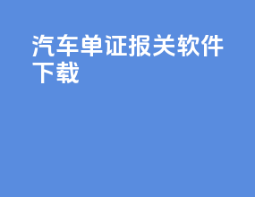 汽车单证报关软件下载