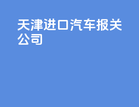 天津进口汽车报关公司