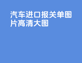 汽车进口报关单图片高清大图
