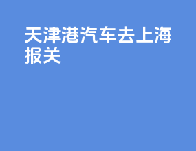 天津港汽车去上海报关