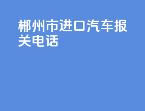 郴州市进口汽车报关电话