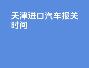 天津进口汽车报关时间