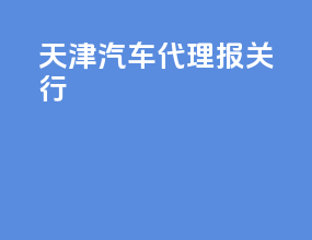 天津汽车代理报关行