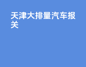 天津大排量汽车报关