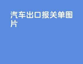 汽车出口报关单图片