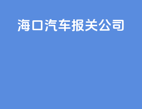 海口汽车报关公司