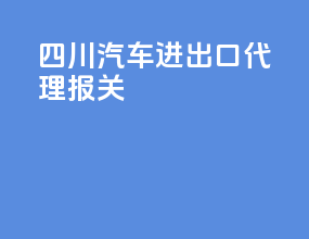 四川汽车进出口代理报关