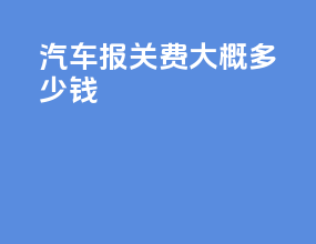 汽车报关费大概多少钱
