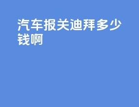 汽车报关迪拜多少钱啊