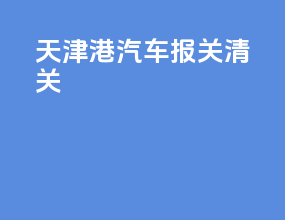 天津港汽车报关清关