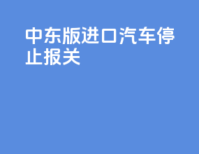 中东版进口汽车停止报关
