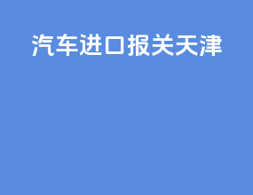 汽车进口报关天津