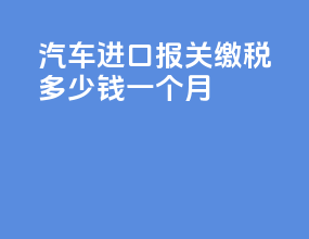 汽车进口报关缴税多少钱一个月