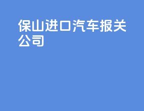 保山进口汽车报关公司
