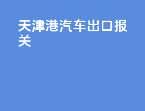 天津港汽车出口报关