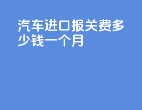 汽车进口报关费多少钱一个月