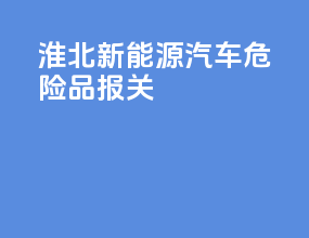 淮北新能源汽车危险品报关