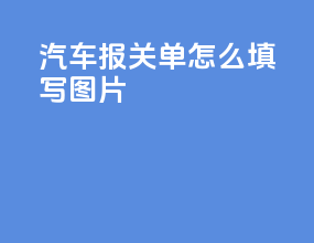 汽车报关单怎么填写图片