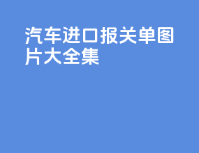 汽车进口报关单图片大全集