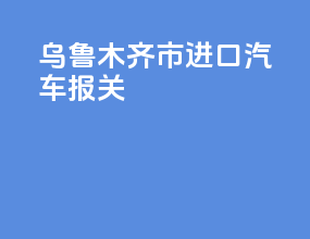 乌鲁木齐市进口汽车报关