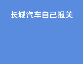 长城汽车自己报关