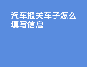 汽车报关车子怎么填写信息