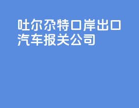 吐尔尕特口岸出口汽车报关公司