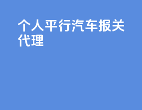 个人平行汽车报关代理
