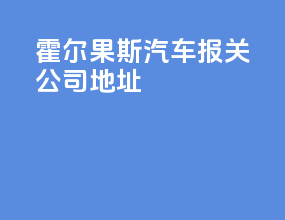 霍尔果斯汽车报关公司地址
