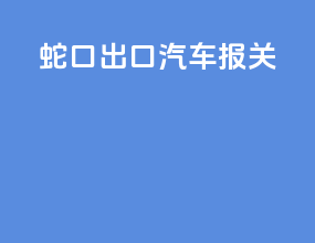 蛇口出口汽车报关