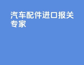 汽车配件进口报关专家