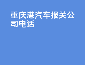 重庆港汽车报关公司电话