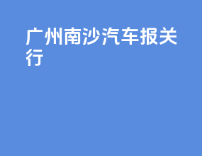 广州南沙汽车报关行