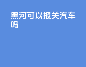 黑河可以报关汽车吗