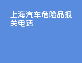 上海汽车危险品报关电话